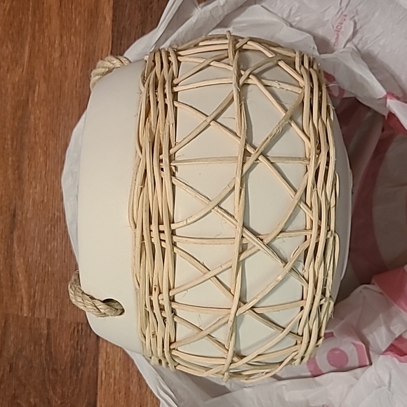 Opalhouse Accents Opalhouse White Rattan Hanging Planter Poshmark